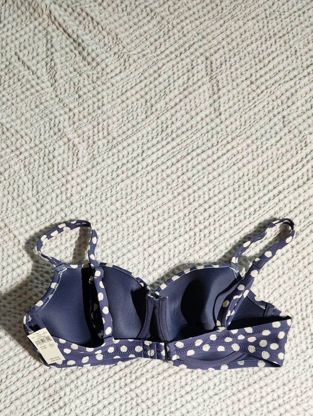 aerie Navy and White Polka Dot Underwire Bikini Top